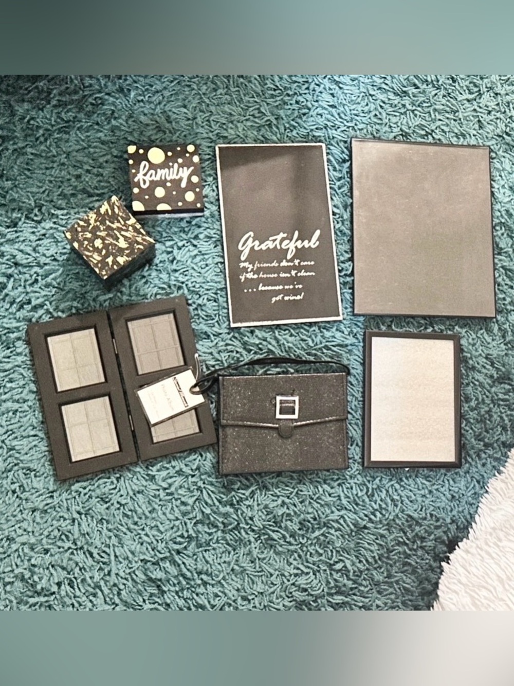 Black silver & gold home decor